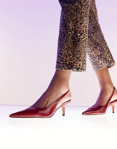Solo - Chaussures de qualité supérieure en cuir à talon mi-haut et bride de cheville - profond - Asos Design - Modalova
