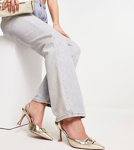 Sommers - Chaussures larges à talon mi-haut et détail chaîne - Asos Design - Modalova