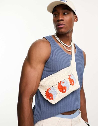 Sac banane bandoulière au crochet - Écru - Asos Design - Modalova