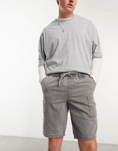 Short classique slim à enfiler en jean à poches cargo - Gris - Asos Design - Modalova