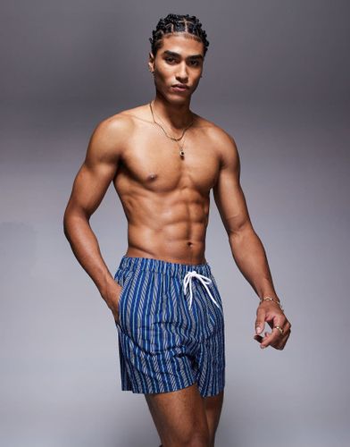 Short de bain court  rayures - Bleu - Asos Design - Modalova