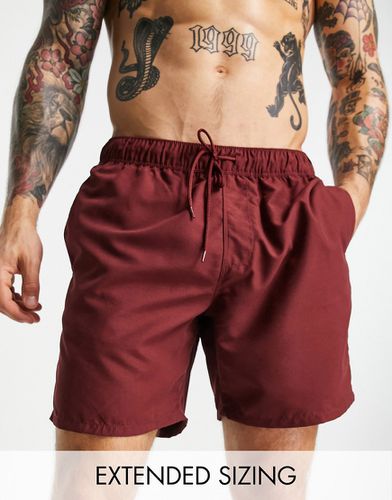 Short de bain mi-long - Bordeaux - Asos Design - Modalova