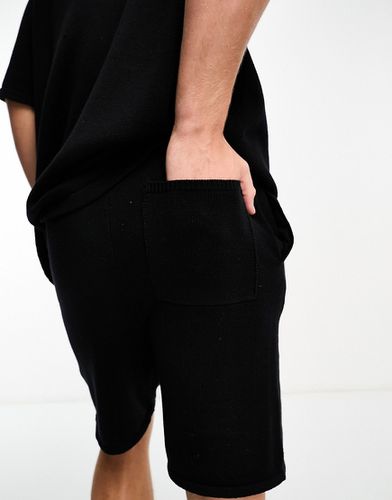 Short d'ensemble en maille de coton d'épaisseur moyenne - Noir - Asos Design - Modalova