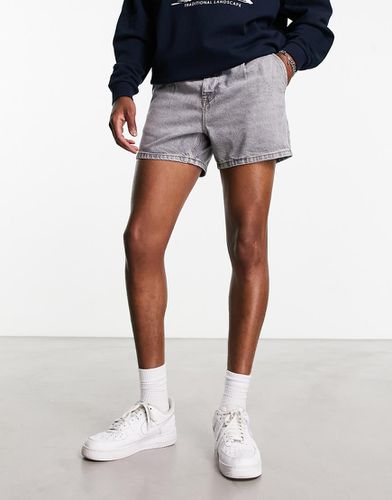 Short en jean court à plis - délavé - Asos Design - Modalova