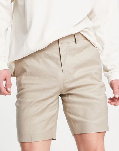 Short habillé ajusté en lin mélangé - Taupe - Asos Design - Modalova
