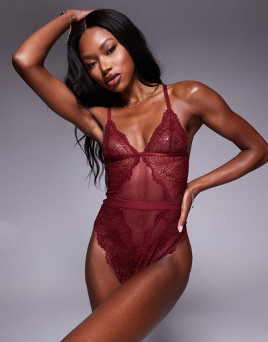 Sian - Body doux en dentelle - Bordeaux - Asos Design - Modalova