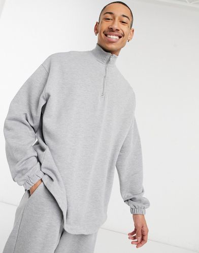 Survêtement avec sweat à demi-fermeture éclair et jogger oversize - chiné - Asos Design - Modalova