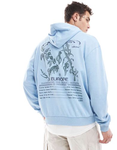 Sweat à capuche oversize avec texte Europe » imprimé - délavé - Asos Design - Modalova