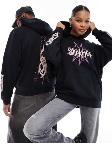 Sweat à capuche oversize unisexe avec imprimés Slipknot sous licence - Asos Design - Modalova