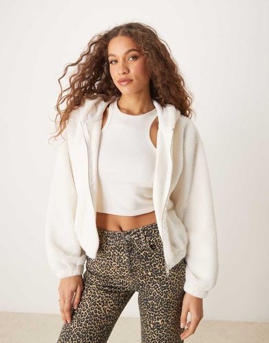 Sweat à capuche en fausse fourrure - Écru - Asos Design - Modalova