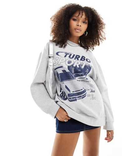 Sweat oversize avec motif voiture turbo - Glace chiné - Asos Design - Modalova