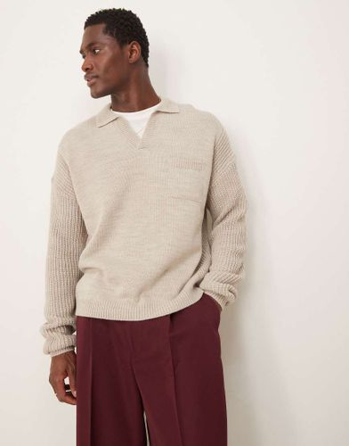 Polo décontracté en maille à manches longues - Asos Design - Modalova