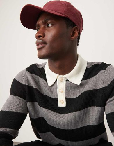 Polo en maille style rugby à rayures - Noir et - Asos Design - Modalova