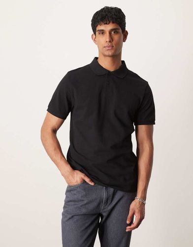 ASOS DESIGN - Polo en piqué - Noir - Asos Design - Modalova