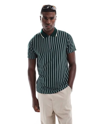 Polo rayé à fermeture éclair - Asos Design - Modalova