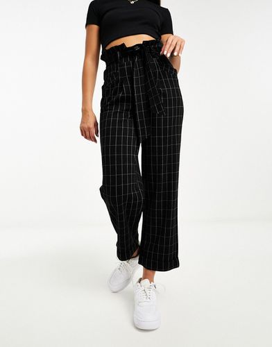 Pantalon carotte à taille haute froncée et grands carreaux - Asos Design - Modalova