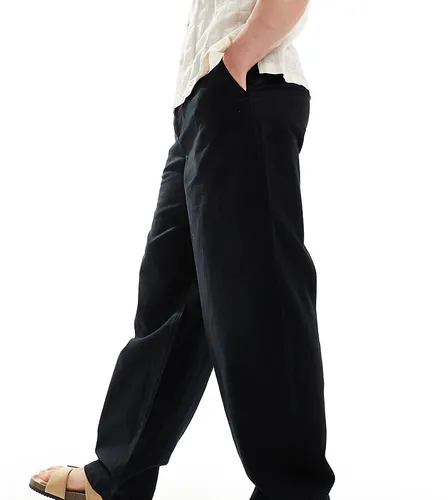 Pantalon chino large en lin - Asos Design - Modalova