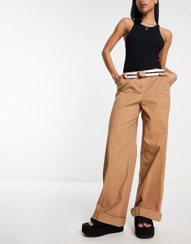 Pantalon chino large oversize - Fauve - Asos Design - Modalova