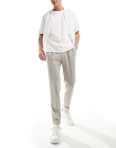 Pantalon chino slim habillé - Marron clair texturé - Asos Design - Modalova
