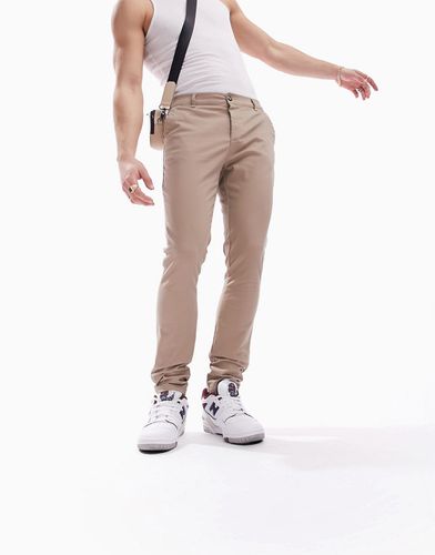 Pantalon chino super ajusté - Taupe - Asos Design - Modalova