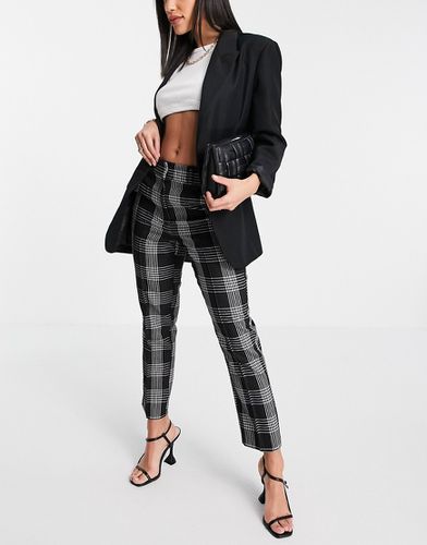 Pantalon cigarette habillé coupe ajustée à carreaux - Noir et blanc - Asos Design - Modalova