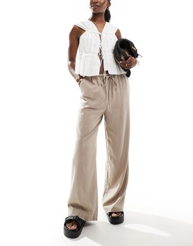 Pantalon à enfiler en lin mélangé - Sable - Asos Design - Modalova