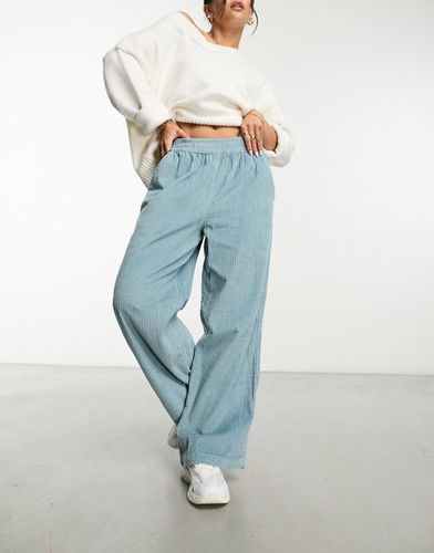 Pantalon à enfiler en velours à larges côtes - Bleu - Asos Design - Modalova