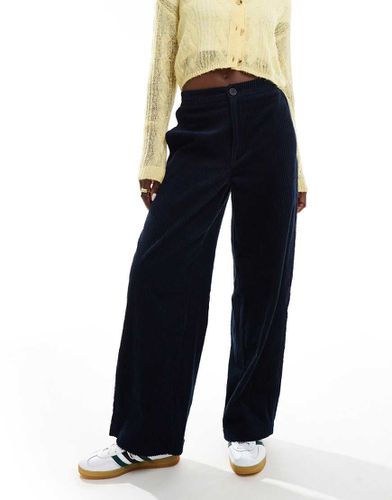 Pantalon ample en velours côtelé - marine - Asos Design - Modalova