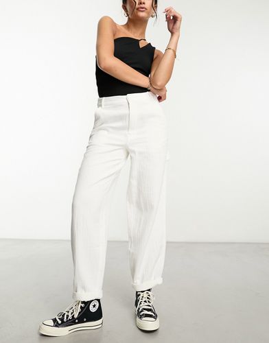 Pantalon ample texturé - Blanc - Asos Design - Modalova