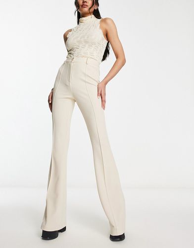 Pantalon ajusté et évasé stretch - Crème - Asos Design - Modalova