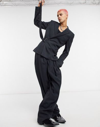 Pantalon bouffant taille haute en sergé - Noir - Asos Design - Modalova