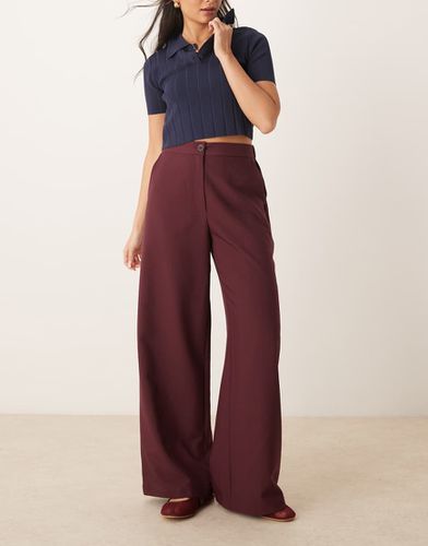 Pantalon dad ample habillé - Bordeaux - Asos Design - Modalova