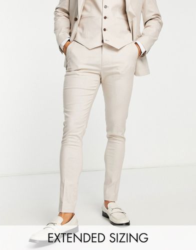 Pantalon de costume ultra ajusté en lin mélangé - Taupe - Asos Design - Modalova