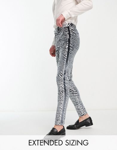 Pantalon de costume ultra skinny en velours orné de sequins - Asos Design - Modalova