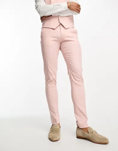 Pantalon de costume ajusté en lin mélangé - pastel - Asos Design - Modalova