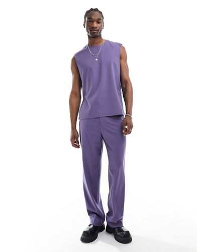 Pantalon de costume ample à taille haute - Violet - Asos Design - Modalova