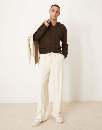 Pantalon de costume ample - Écru clair - Asos Design - Modalova