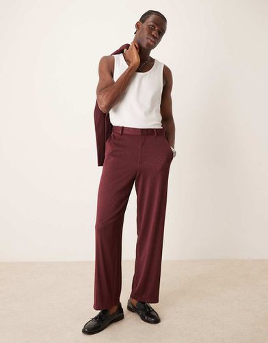 Pantalon de costume ample en tissu côtelé - Bordeaux - Asos Design - Modalova