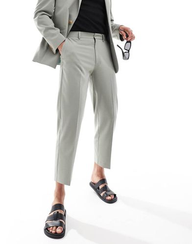 Pantalon de costume droit et raccourci - sauge - Asos Design - Modalova