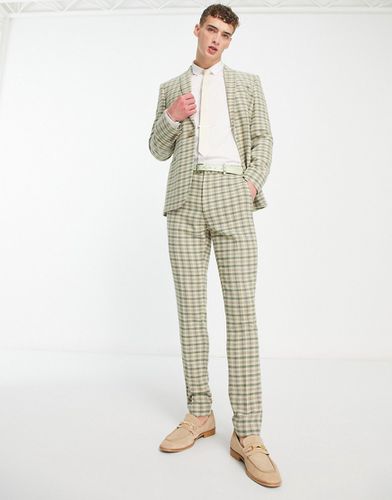 Pantalon de costume en laine mélangée à carreaux - Asos Design - Modalova