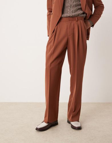 Pantalon de costume large à plis sur le devant - Rouille - Asos Design - Modalova