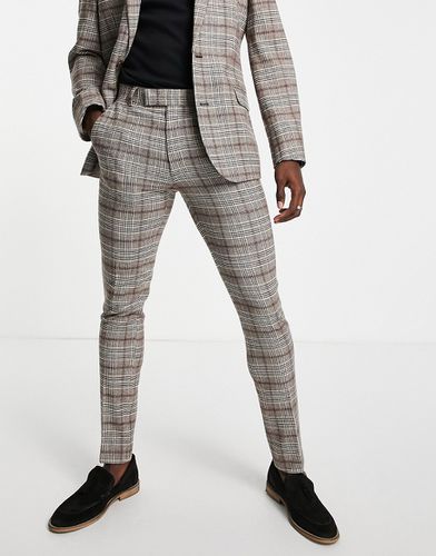 Pantalon de costume skinny à carreaux - Beige - Asos Design - Modalova