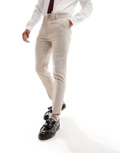 Pantalon de costume skinny en maille osier - Taupe - Asos Design - Modalova