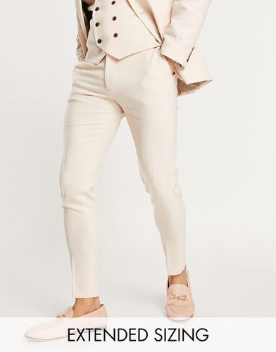 Pantalon de costume slim de mariage à micro texture - Blanc cassé - Asos Design - Modalova