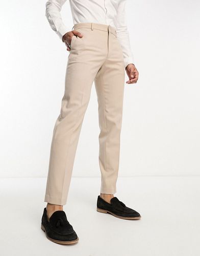 Pantalon de costume slim en tissu micro-texturé - Taupe - Asos Design - Modalova