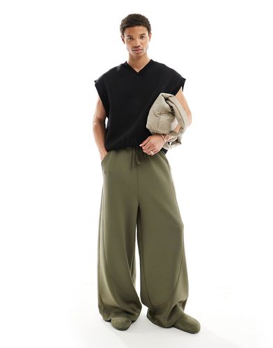Pantalon de jogging ultra large en néoprène - Kaki - Asos Design - Modalova