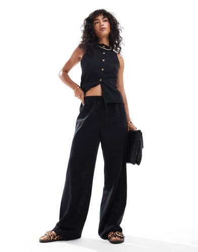 Pantalon d'ensemble ample en aspect lin - Asos Design - Modalova