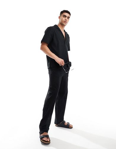 Pantalon d'ensemble décontracté en broderie anglaise avec taille élastique - Asos Design - Modalova