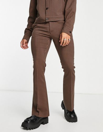 Pantalon d'ensemble habillé évasé à carreaux géométriques - Asos Design - Modalova
