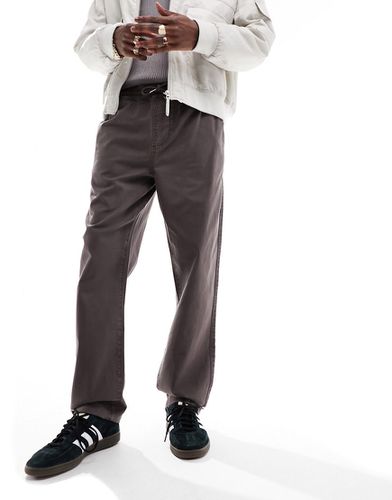 Pantalon droit à enfiler avec taille élastique - Marron - Asos Design - Modalova